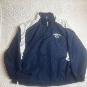 Vintage Penn state pro player mens blue white quarter zip pull over‎ jacket xxl